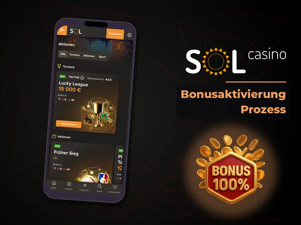 Sol Casino - Bonusaktivierung Prozess