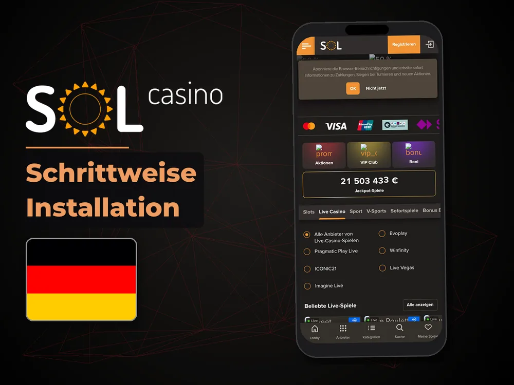 Sol Casino - Schrittweise Installation