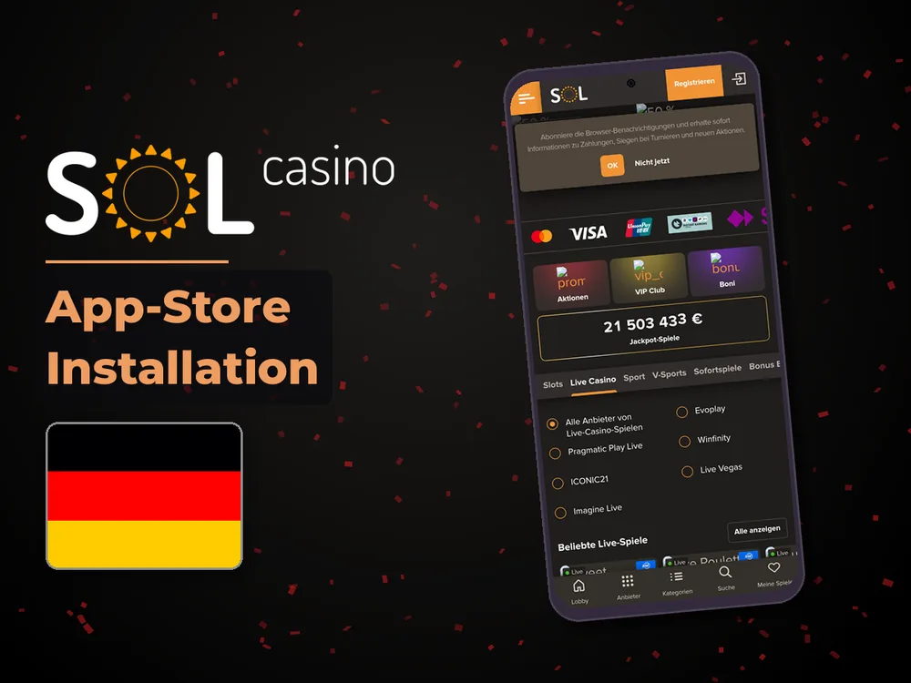 Sol Casino - App-Store Installation
