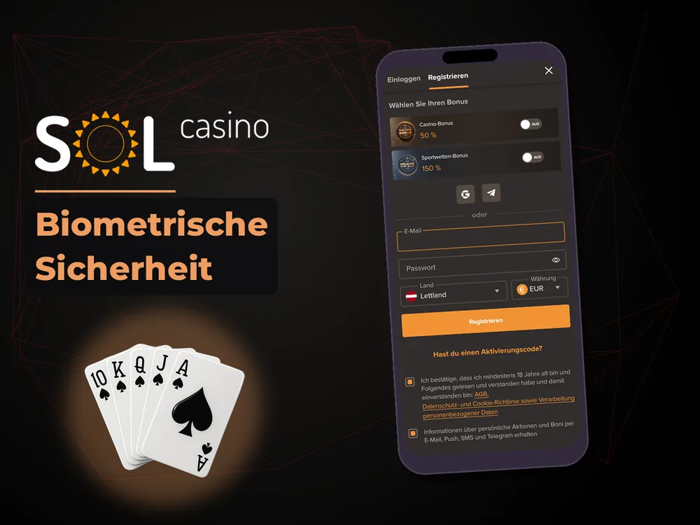Sol Casino - Biometrische Sicherheit
