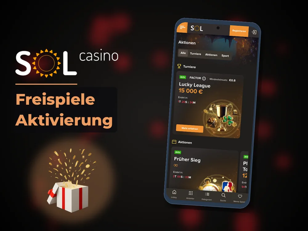 Sol Casino - Freispiele Aktivierung