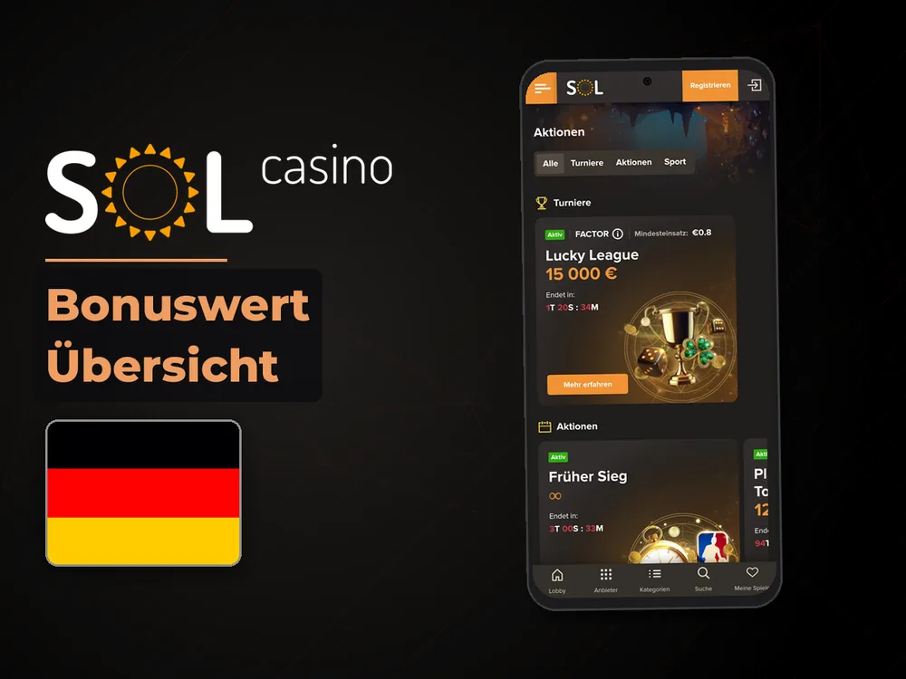Sol Casino - Bonuswert Übersicht