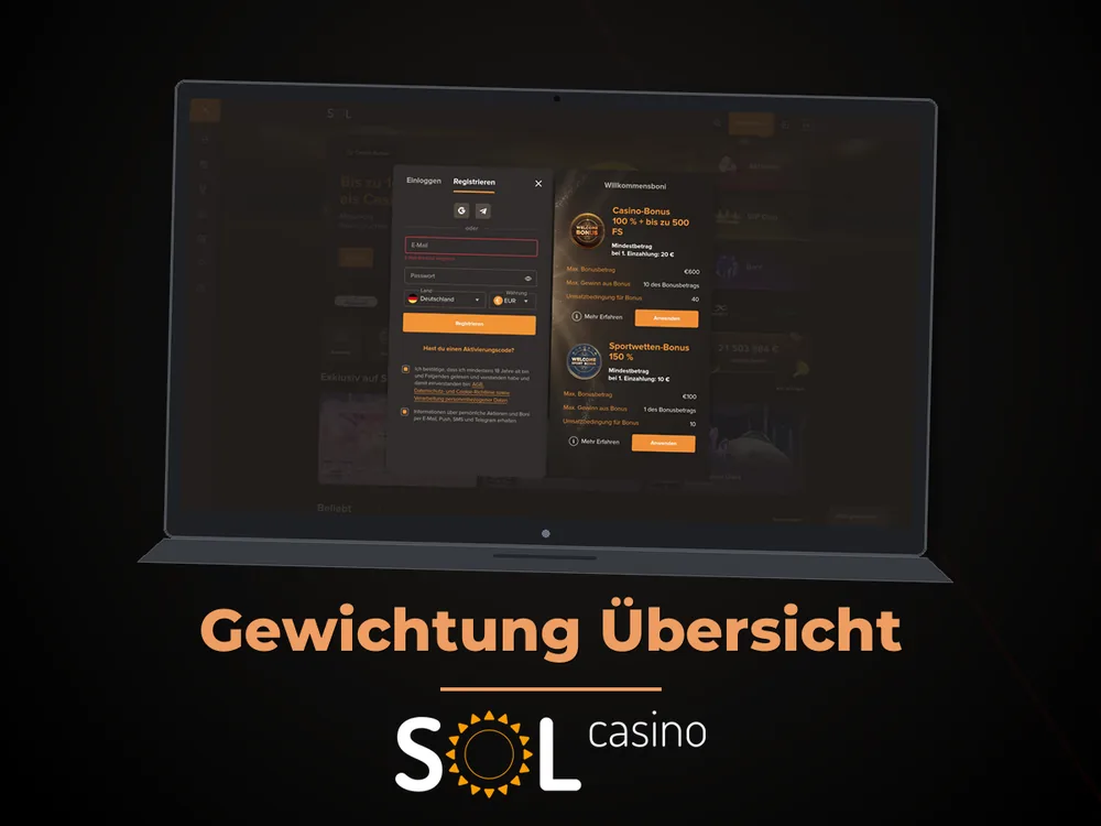 Sol Casino - Gewichtung Übersicht