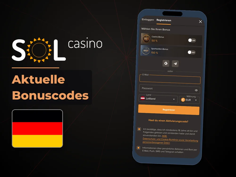 Sol Casino - Aktuelle Bonuscodes