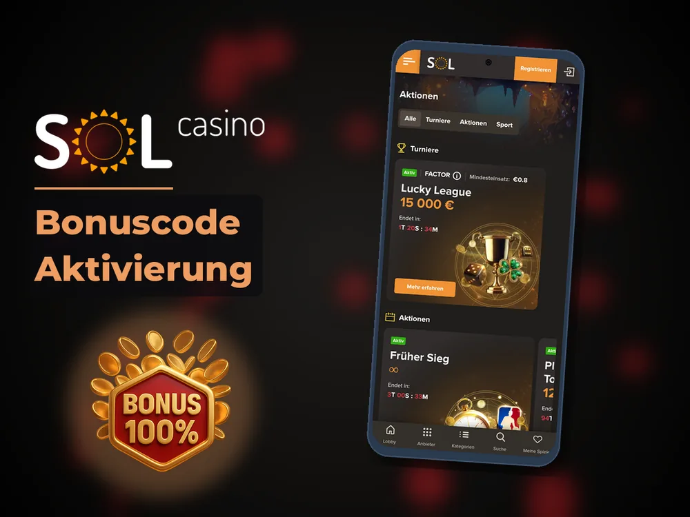 Sol Casino - Bonuscode Aktivierung