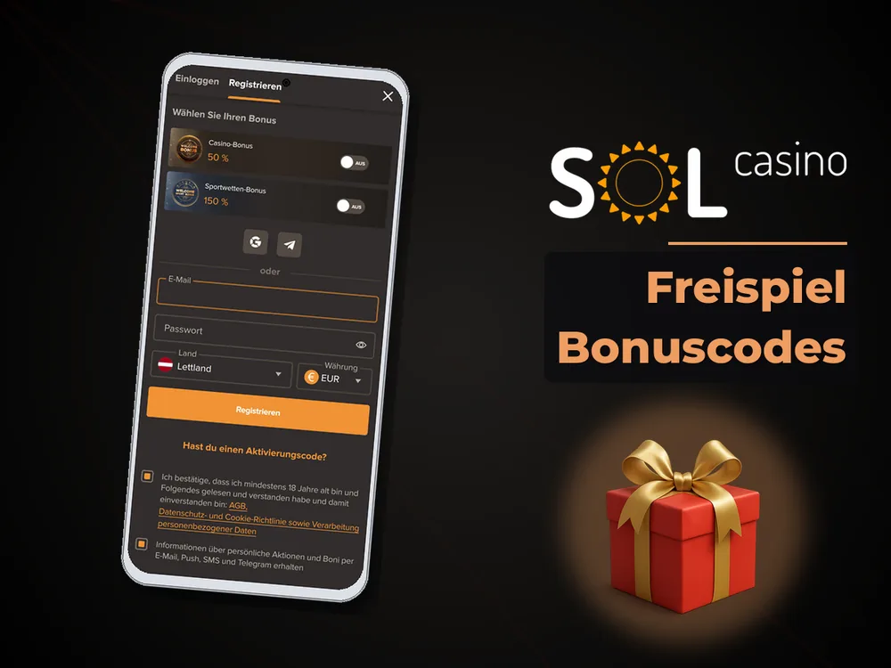 Sol Casino - Freispiel Bonuscodes