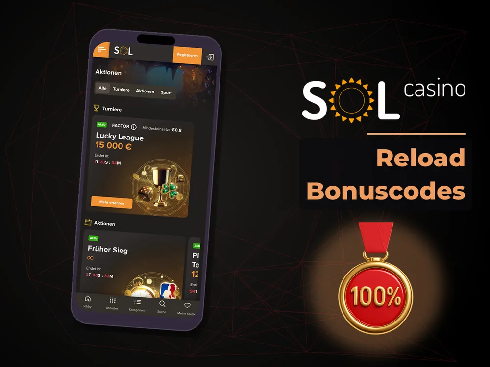 Sol Casino - Reload Bonuscodes