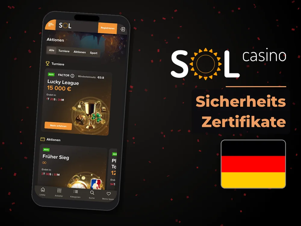 Sol Casino - Sicherheits Zertifikate