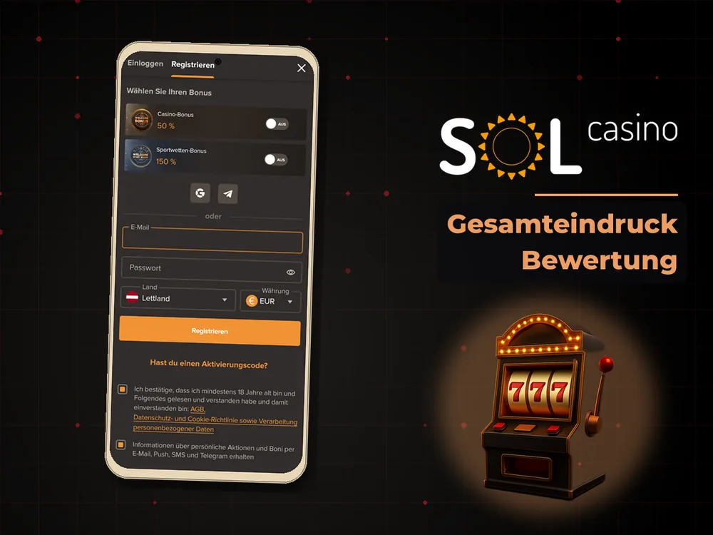 Sol Casino - Gesamteindruck Bewertung