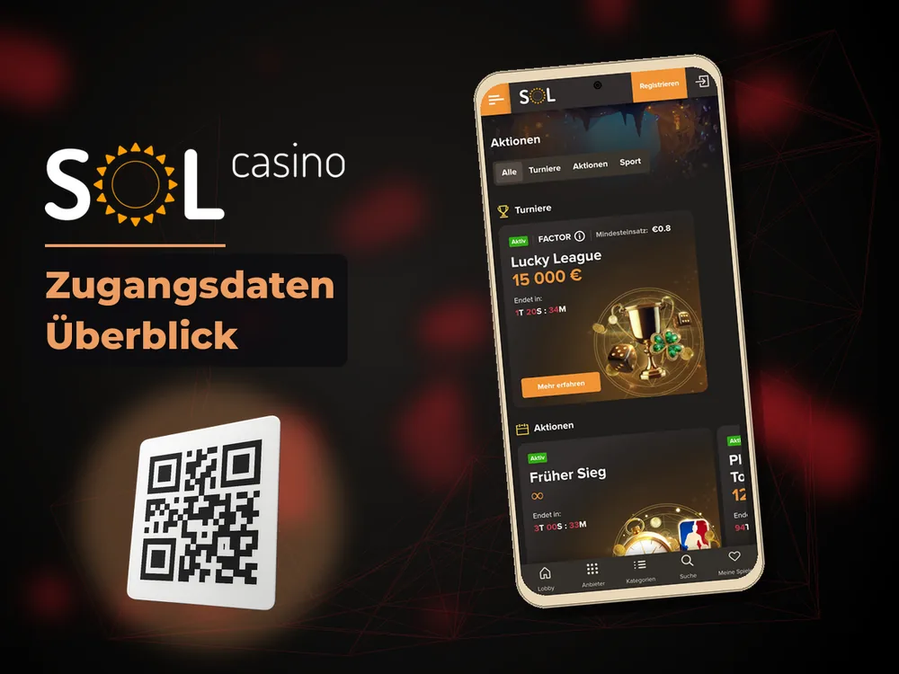 Sol Casino - Zugangsdaten Überblick