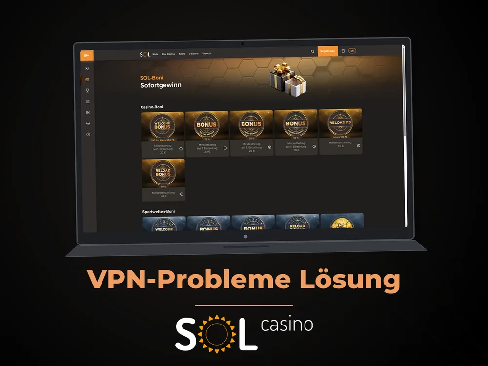 Sol Casino - VPN-Probleme Lösung