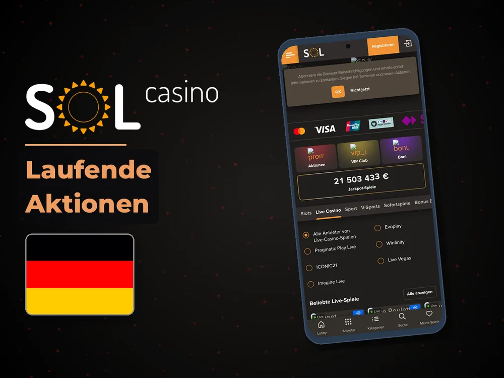 Sol Casino - Laufende Aktionen