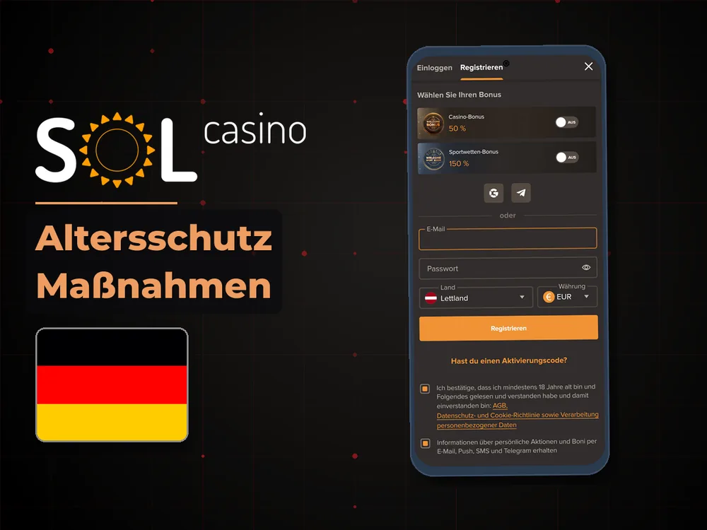Sol Casino - Altersschutz Maßnahmen